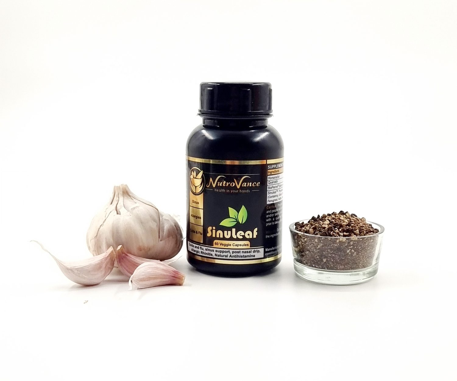 SinuLeaf with garlic and pepper